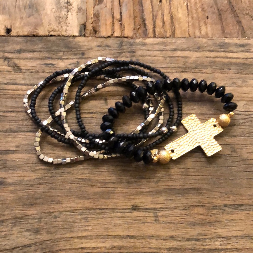 Kardashian Khaos silver & black bracelets